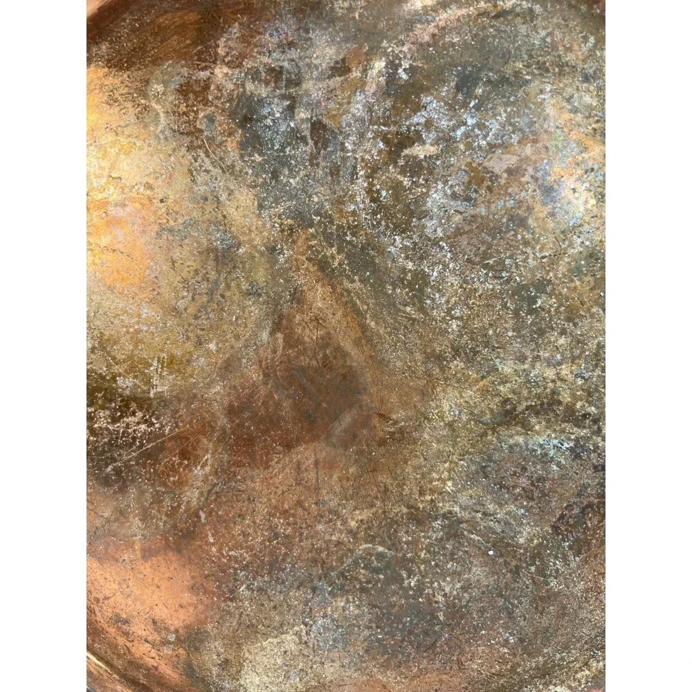 Pier 1 Copper Metal Charger Plate Cloisonné Enamel Edge Decorative 13